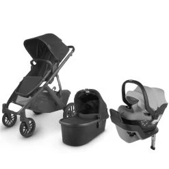 UPPAbaby VISTA V2 And MESA Max Travel System - Jake Charcoal Black/Anthony White Grey Marl