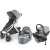 UPPAbaby VISTA V2 And MESA Max Travel System - Gregory Blue Melange/Anthony White Grey Marl