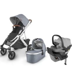UPPAbaby VISTA V2 And MESA Max Travel System - Gregory Blue Melange/Anthony White Grey Marl