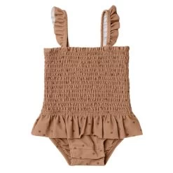 Quincy Mae Smocked One-Piece Swimsuit - Dots