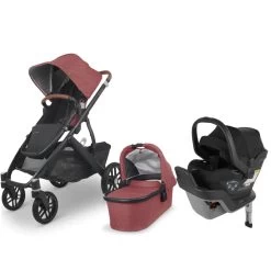 UPPAbaby VISTA V2 And MESA Max Travel System - Lucy Rosewood Melange/Jake Charcoal Black