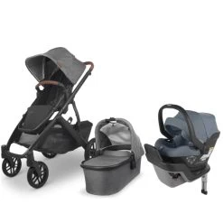 UPPAbaby VISTA V2 And MESA Max Travel System - Greyson Charcoal Melange/Gregory Blue Melange