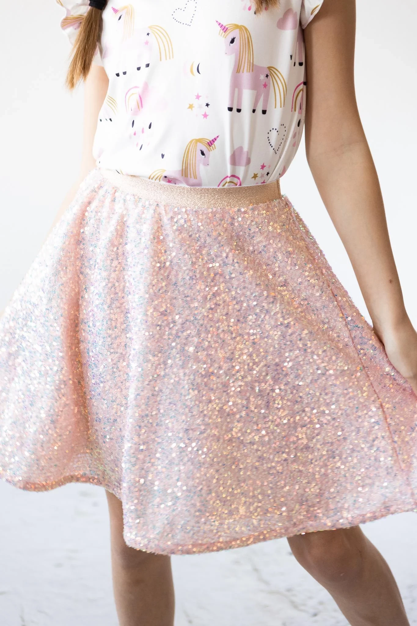 Peach Sequin Twirl Skirt - Image 2