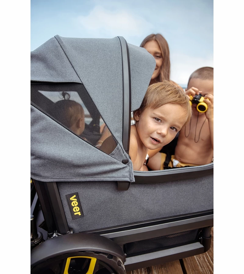 NEW! Veer Cruiser XL (4 Seater) Stroller Wagon + 2 Canopy + Basket - Bundle - Image 2