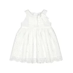 Mayoral White Eyelet Cotton Dress