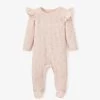 Pointelle Cotton Baby Jumpsuit - Blush Floral