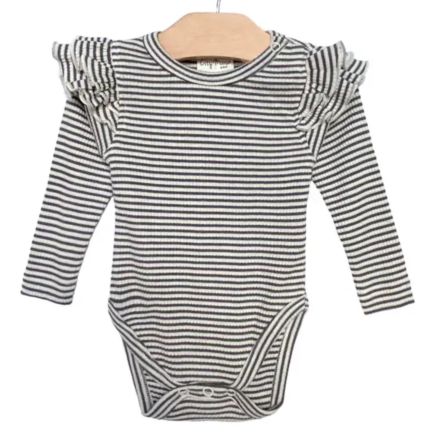 City Mouse Flutter Bodysuit - Natural Stripe