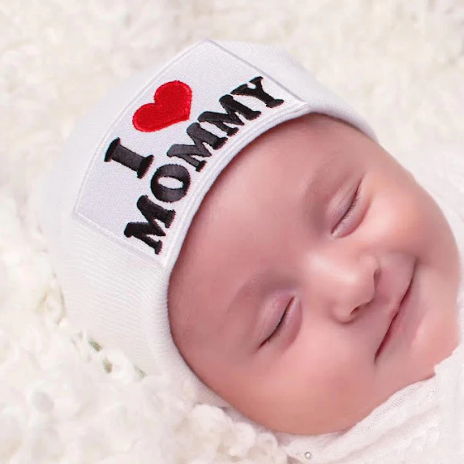 I Love Mommy Newborn Hat