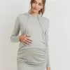 Super French Terry Midi Maternity Hoodie Dress