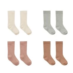 Quincy Mae Baby Sock Set - Ivory, Pistachio, Lilac, Clay