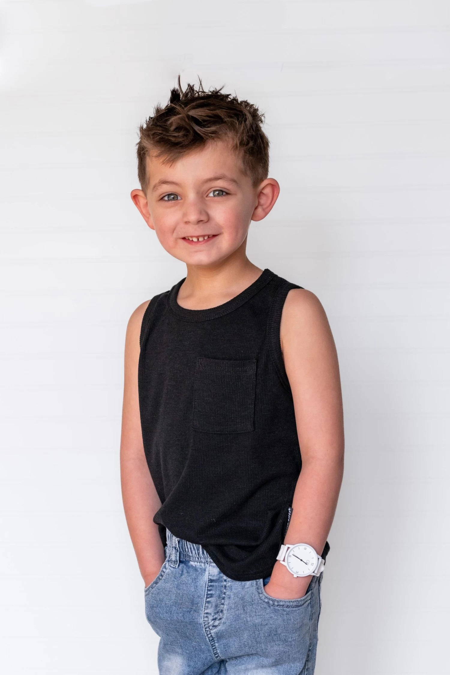 LB Ribbed Tank - Black - Image 3