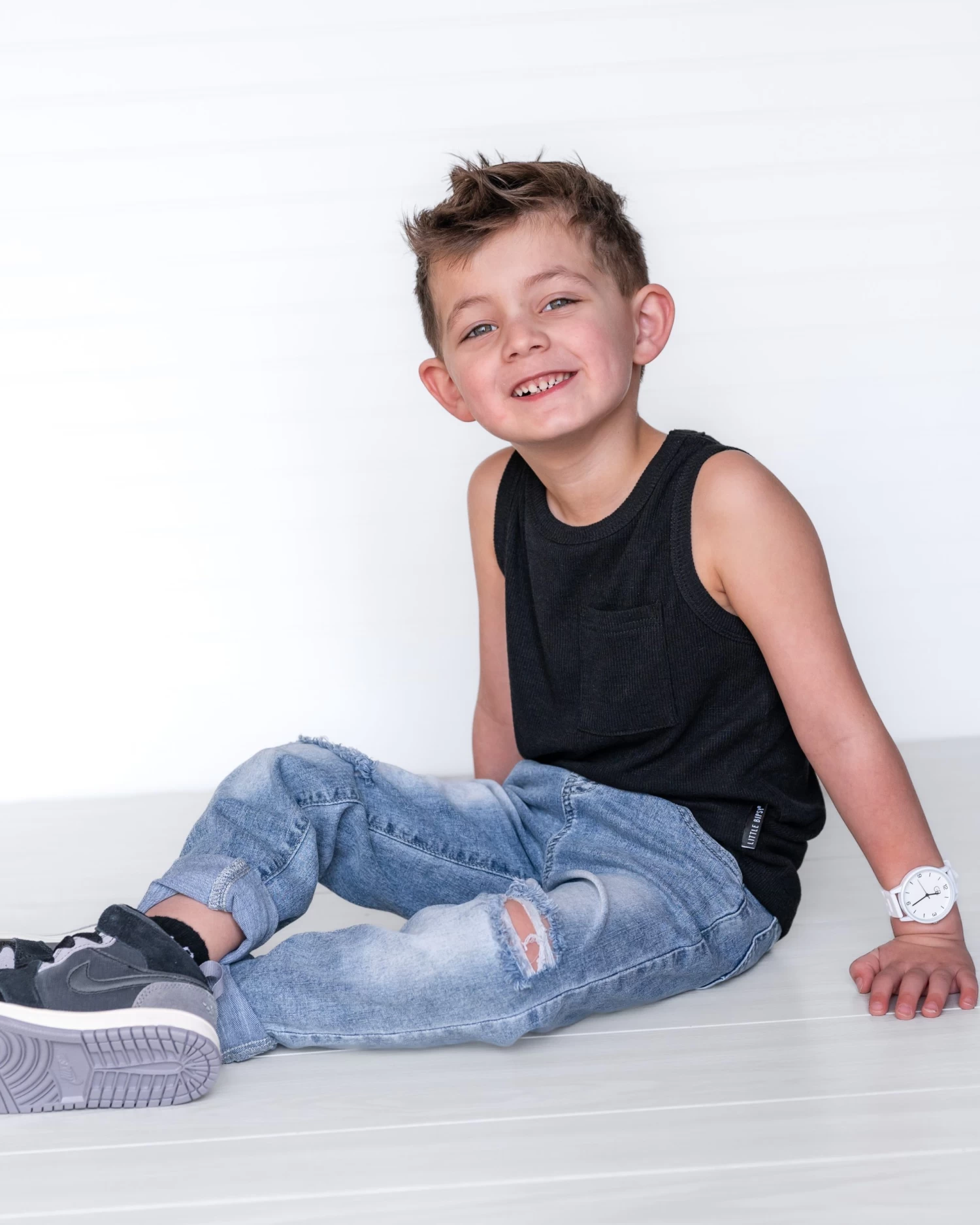 LB Ribbed Tank - Black - Image 4