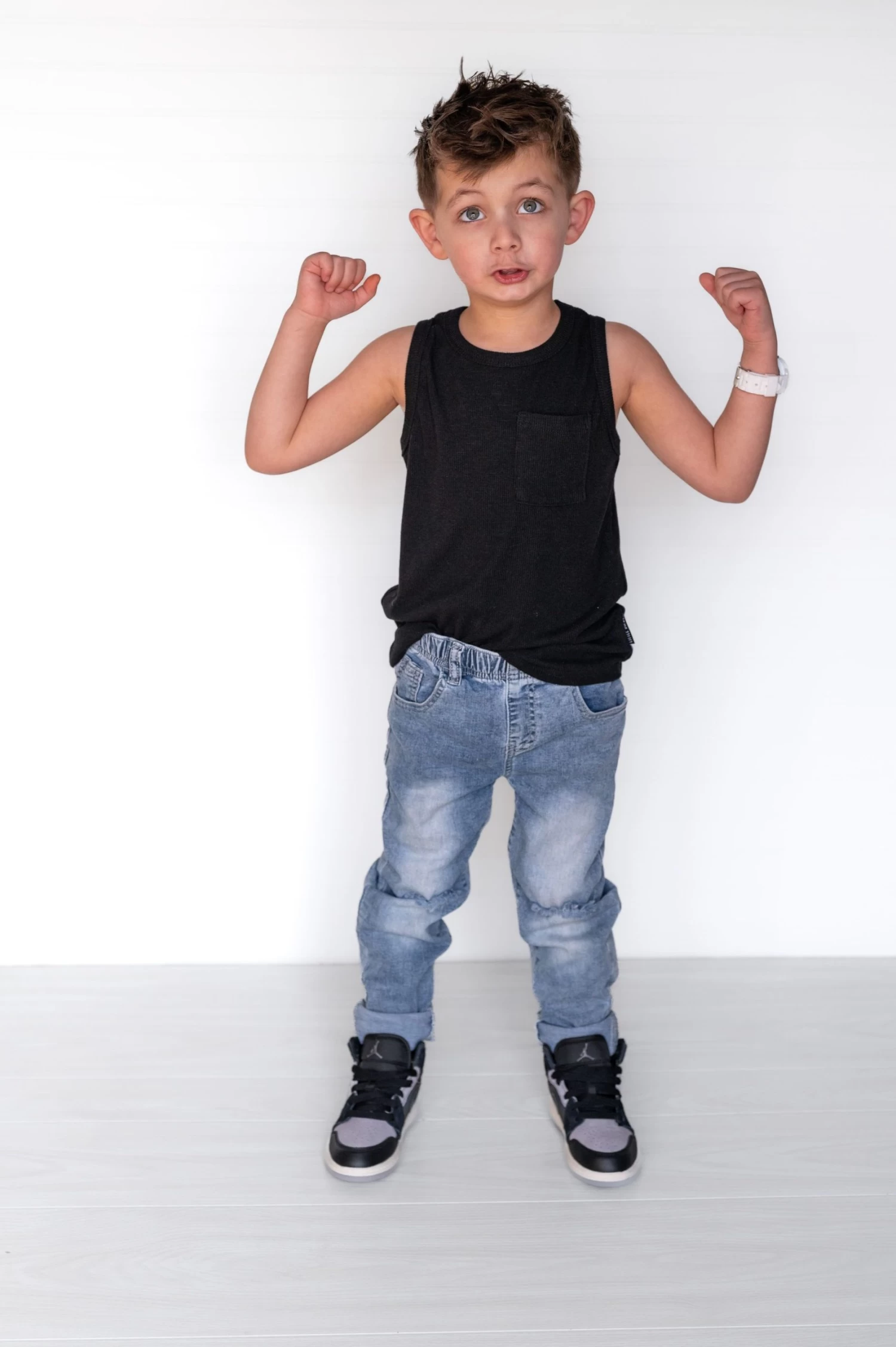 LB Ribbed Tank - Black - Image 2