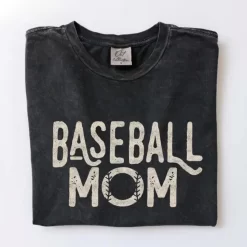 Baseball Mom Mineral Graphic Top - Mineral Black