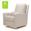 Babyletto Sigi Electronic Recliner And Glider - Performance Beach Eco-Weave With Light Wood Base