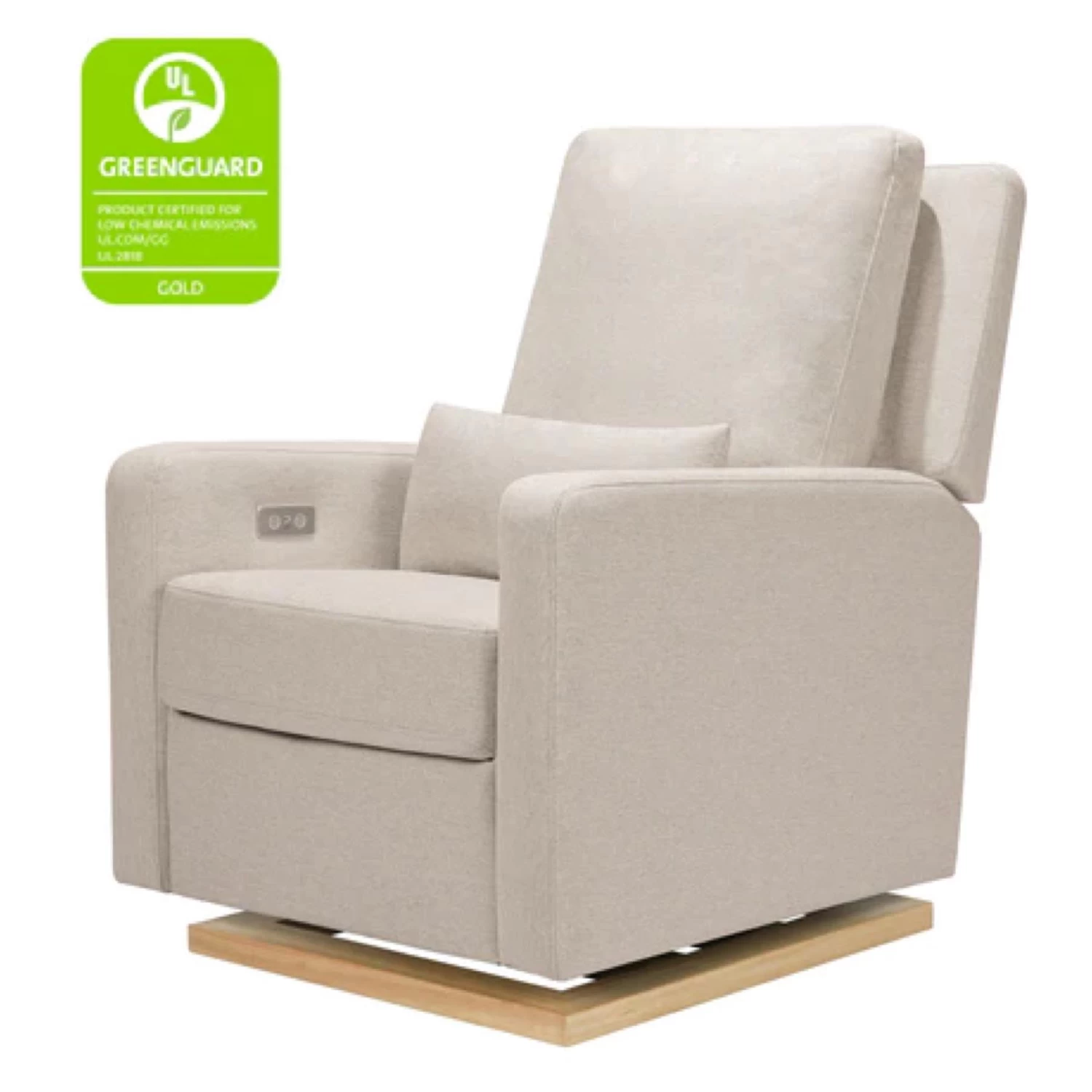 Babyletto Sigi Electronic Recliner And Glider - Performance Beach Eco-Weave With Light Wood Base