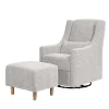 Babyletto Toco Swivel Glider And Ottoman In Boucle - Black White Boucle