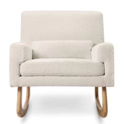 Babyletto Sleepytime Rocker In Boucle - Ivory Boucle With Light Legs