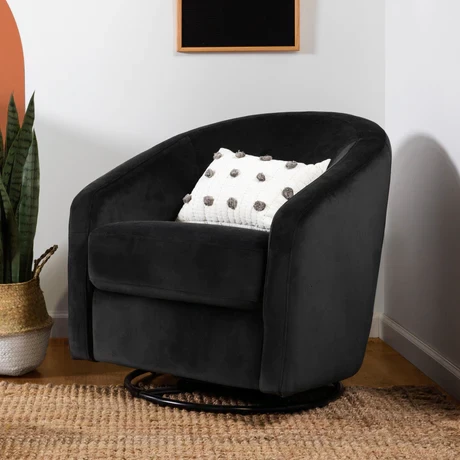 Babyletto Madison Swivel Glider - Black Velvet - Image 3