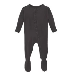 KicKee Pants Classic Ruffle Footie With Zipper - Midnight