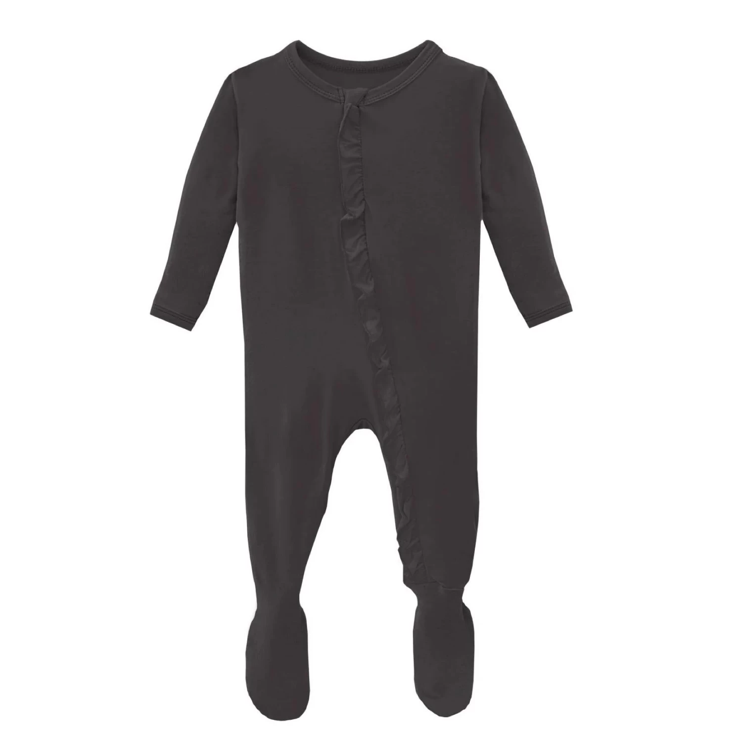 KicKee Pants Classic Ruffle Footie With Zipper - Midnight