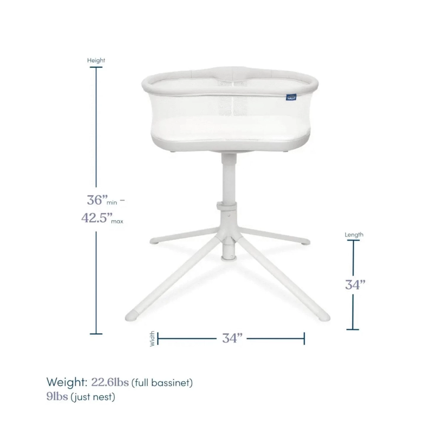 Halo Bassinest Swivel Sleeper 3.0 - Solid Grey - Image 5