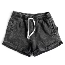 LB Adult Acid Wash Shorts - Black