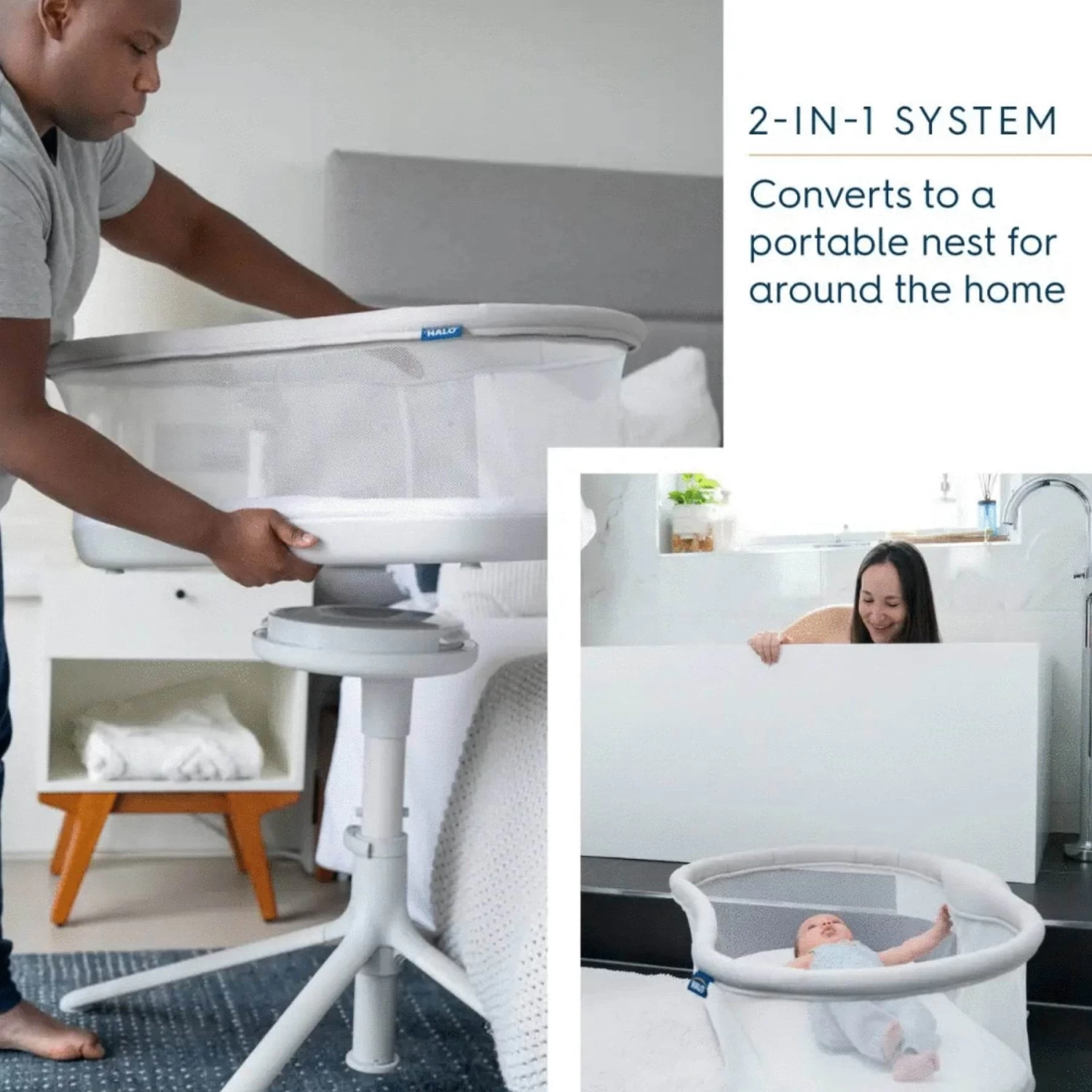 Halo Bassinest Swivel Sleeper 3.0 - Solid Grey - Image 3