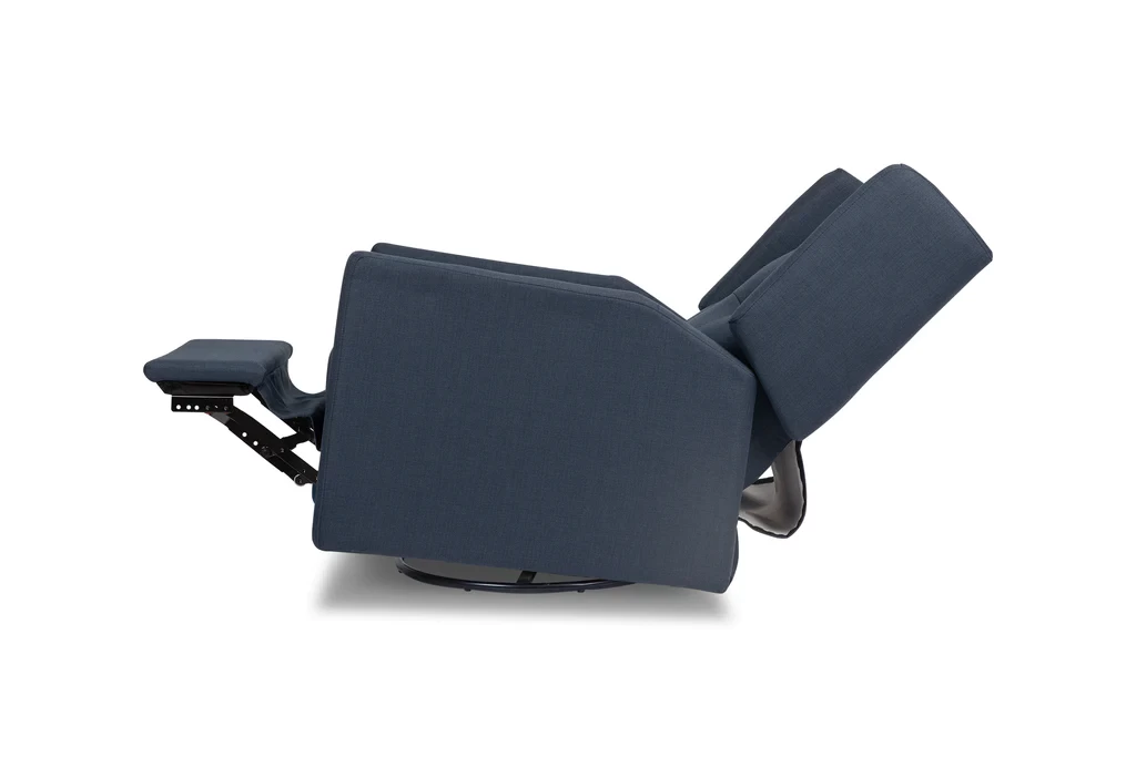Austen Swivel Glider In Eco-Performance Fabric - Performance Navy Eco-Twill - Image 2