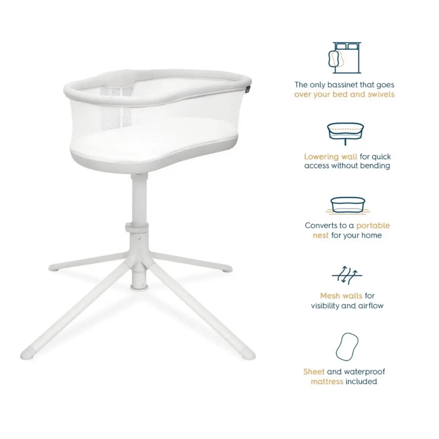 Halo Bassinest Swivel Sleeper 3.0 - Solid Grey - Image 6