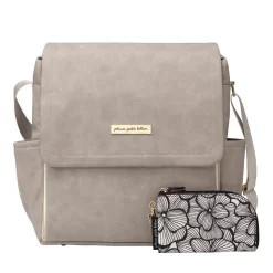 BOXY BACKPACK IN GREY MATTE LEATHERETTE