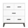 Babyletto Scoot 3-Drawer Changer Dresser With Removable Changing Tray - White/Slate