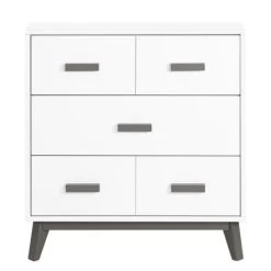 Babyletto Scoot 3-Drawer Changer Dresser With Removable Changing Tray - White/Slate