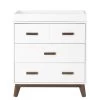 Babyletto Scoot 3-Drawer Changer Dresser With Removable Changing Tray - White/Natural Walnut
