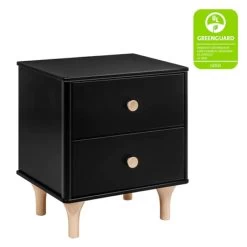 Babyletto Lolly Nightstand With USB Port - Black / Washed Natural