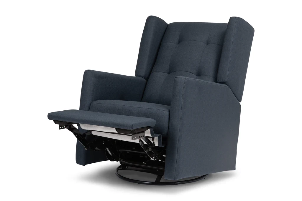 Austen Swivel Glider In Eco-Performance Fabric - Performance Navy Eco-Twill - Image 3