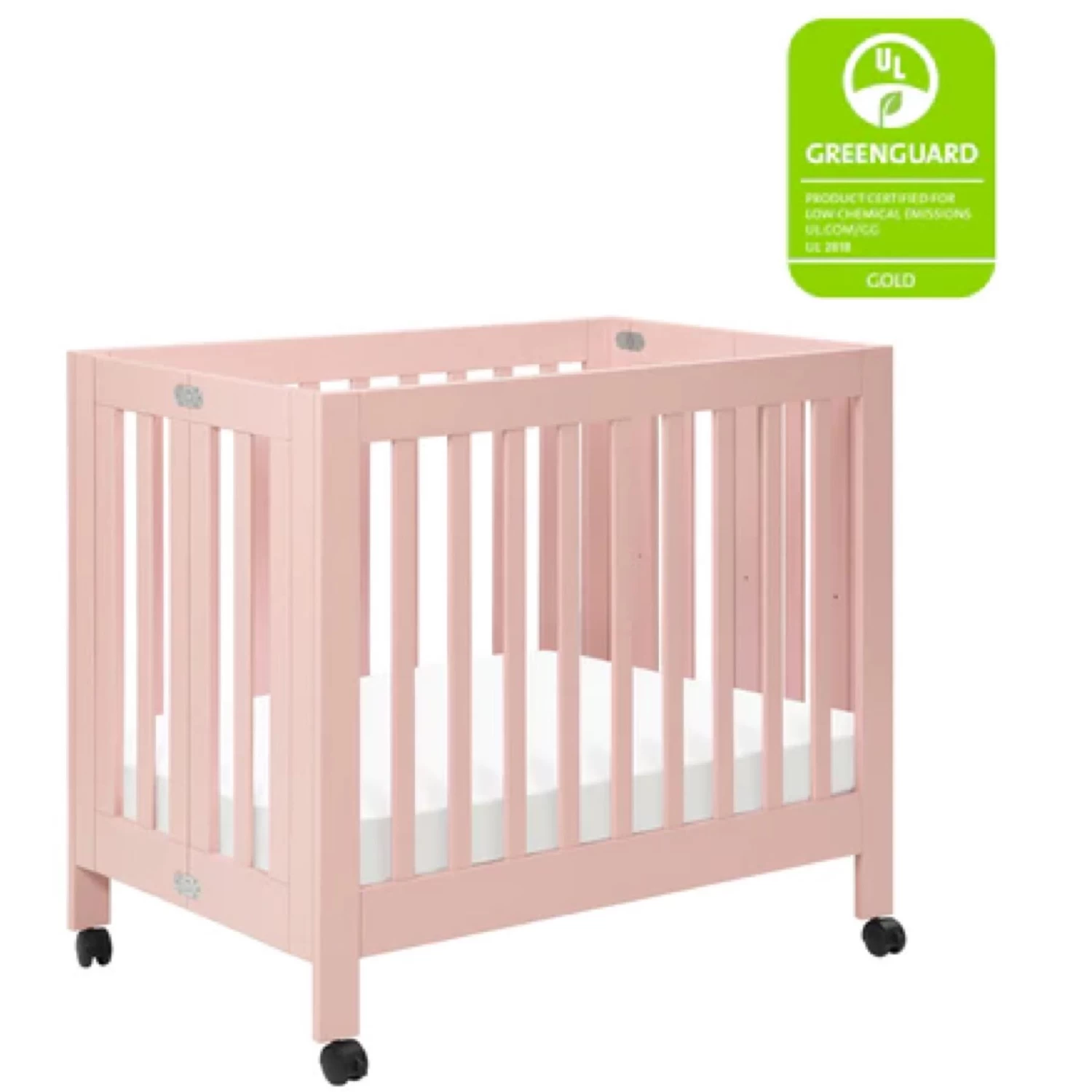 Babyletto Origami Mini Crib - Petal Pink