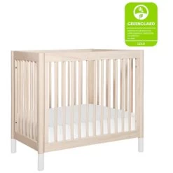 Babyletto Gelato 4-in-1 Convertible Mini Crib - Washed Natural / White