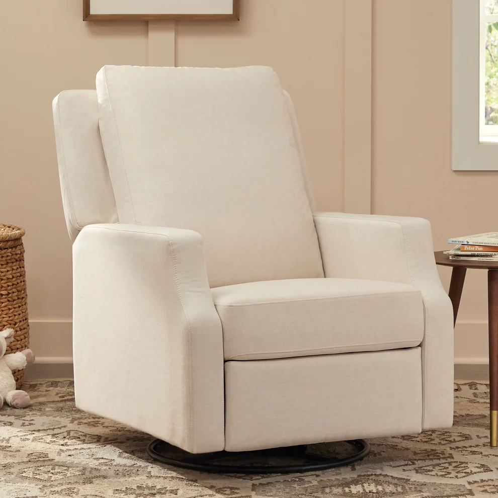 Crewe Recliner And Swivel Glider In Eco-Performance Fabric - Performance Cream Eco-Weave - Image 2