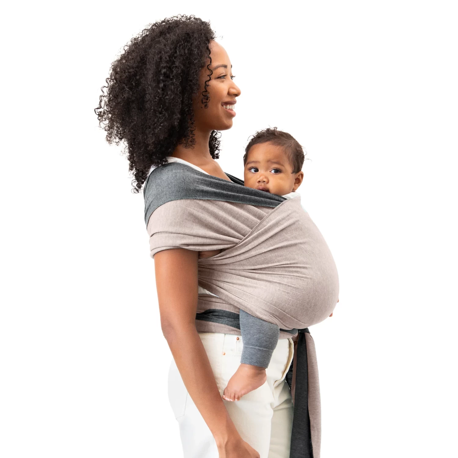 MOBY REVERSIBLE WRAP BABY CARRIER - TAUPE/CHARCOAL - Image 2
