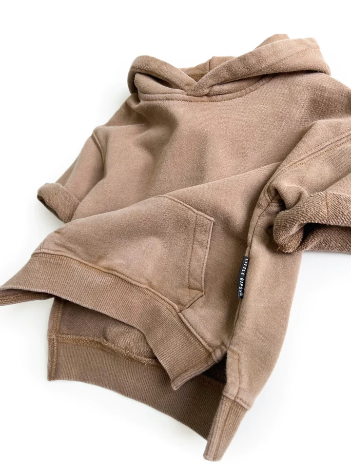 LB Acid Wash Short Sleeve Hoodie - Sand - Image 6