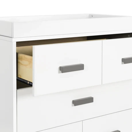 Babyletto Scoot 3-Drawer Changer Dresser With Removable Changing Tray - White/Slate - Image 2