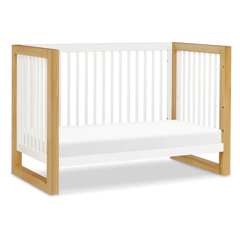 Nantucket 3-in-1 Convertible Crib With Toddler Bed Conversion Kit - Warm White/Honey - Image 5