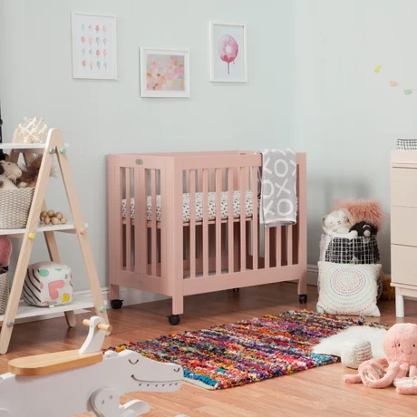 Babyletto Origami Mini Crib - Petal Pink - Image 4