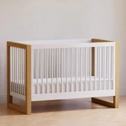 Nantucket 3-in-1 Convertible Crib With Toddler Bed Conversion Kit - Warm White/Honey