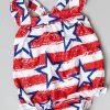 Stars & Stripes Ruffle Cross Back Romper