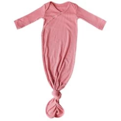 Rib Knit Knotted Gown - Rosewood