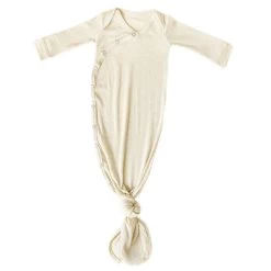 Rib Knit Knotted Gown - Moonstone