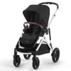 Cybex Gazelle S Stroller - Moon Black (Silver Frame)