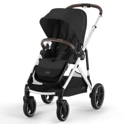 Cybex Gazelle S Stroller - Moon Black (Silver Frame)